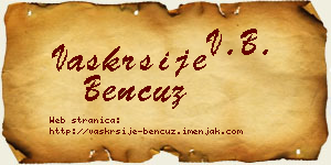 Vaskrsije Bencuz vizit kartica